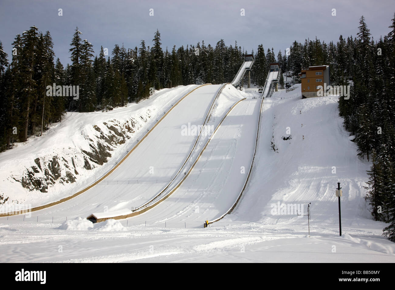 Le saut à Ski Hill au Parc olympique de Whistler 2010 Whistler aux Jeux Olympiques d'hiver de Vancouver British Columbia Canada Banque D'Images