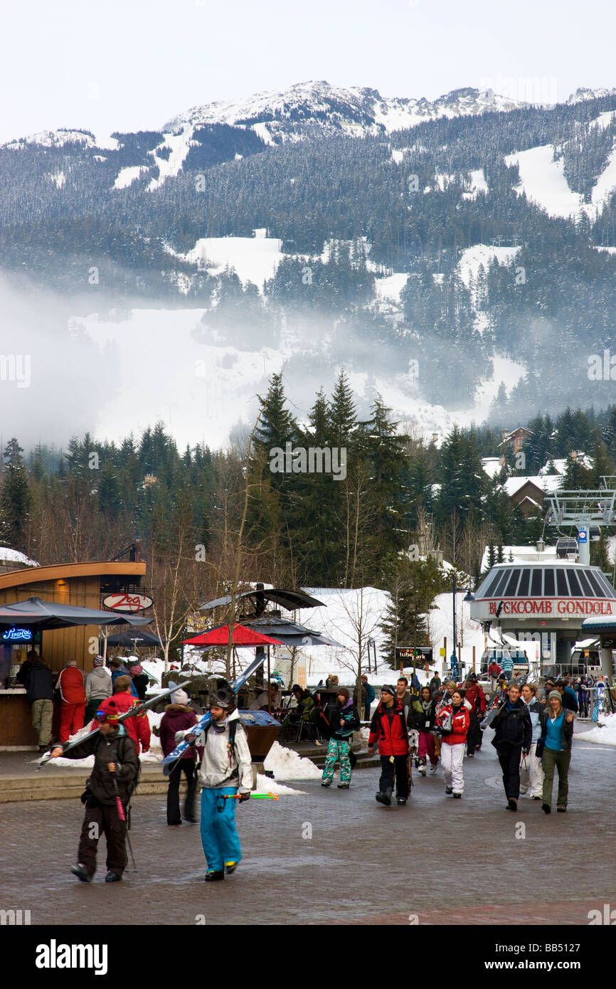 Le Village de Whistler de l'hôte des Jeux Olympiques d'hiver de 2010 à Vancouver Whistler British Columbia Canada Banque D'Images