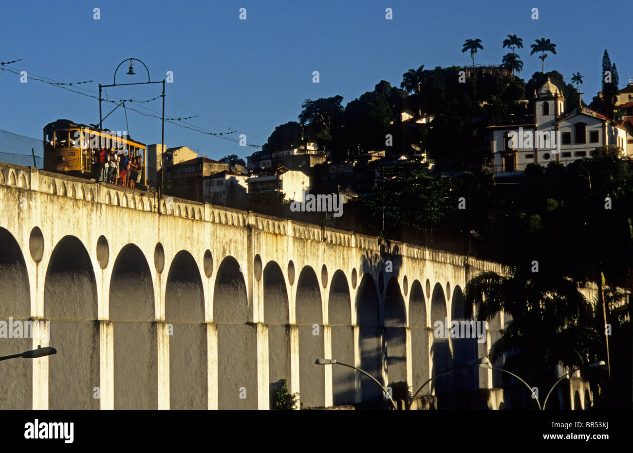 Aqueduc de passage de tramway Lapa Rio de Janeiro Brésil Banque D'Images