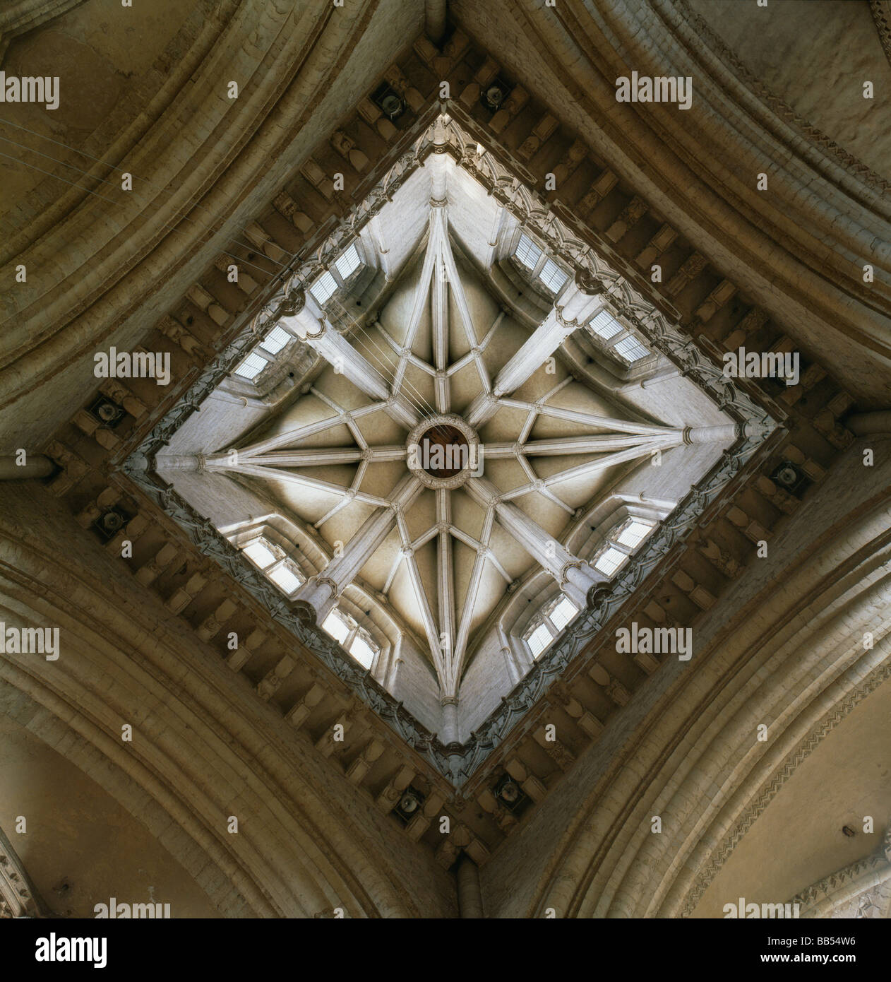 La cathédrale de Durham cso en forme d'étoile dans la tour centrale, 15e siècle Banque D'Images