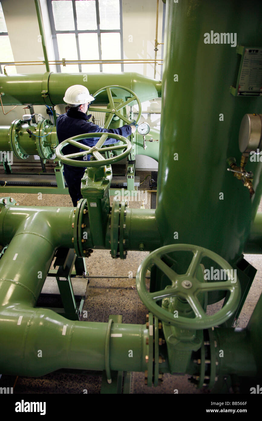 Station de pompage pour le gaz naturel, pour les gaz, Gelsenkirchen, Allemagne. Banque D'Images