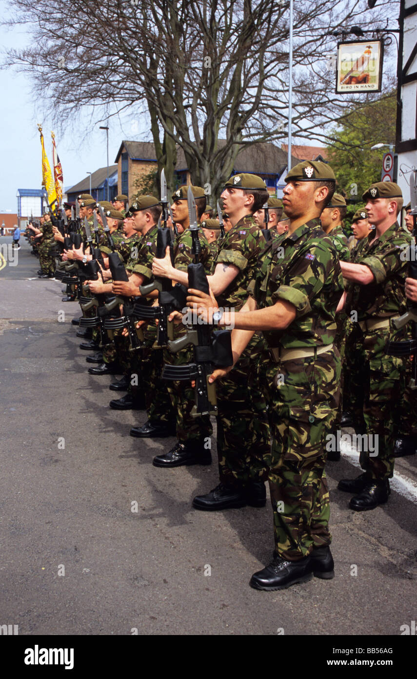 Le Régiment Mercienne sur Parade à Stafford Banque D'Images