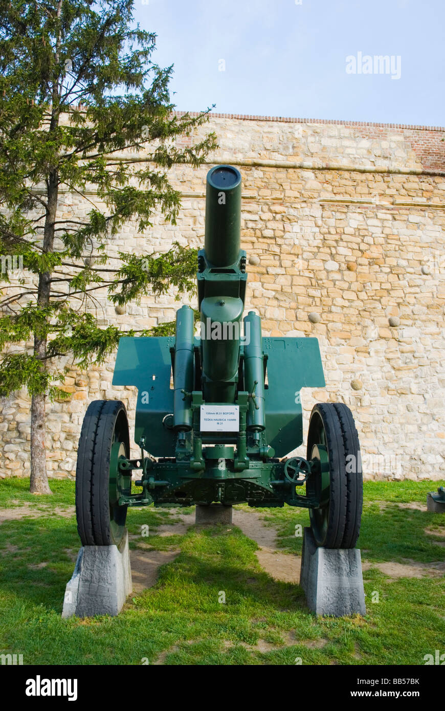 150mm Howitzer M 31 Bofors Musée militaire de l'extérieur du parc à Kalemedgan à Belgrade Serbie Europe Banque D'Images
