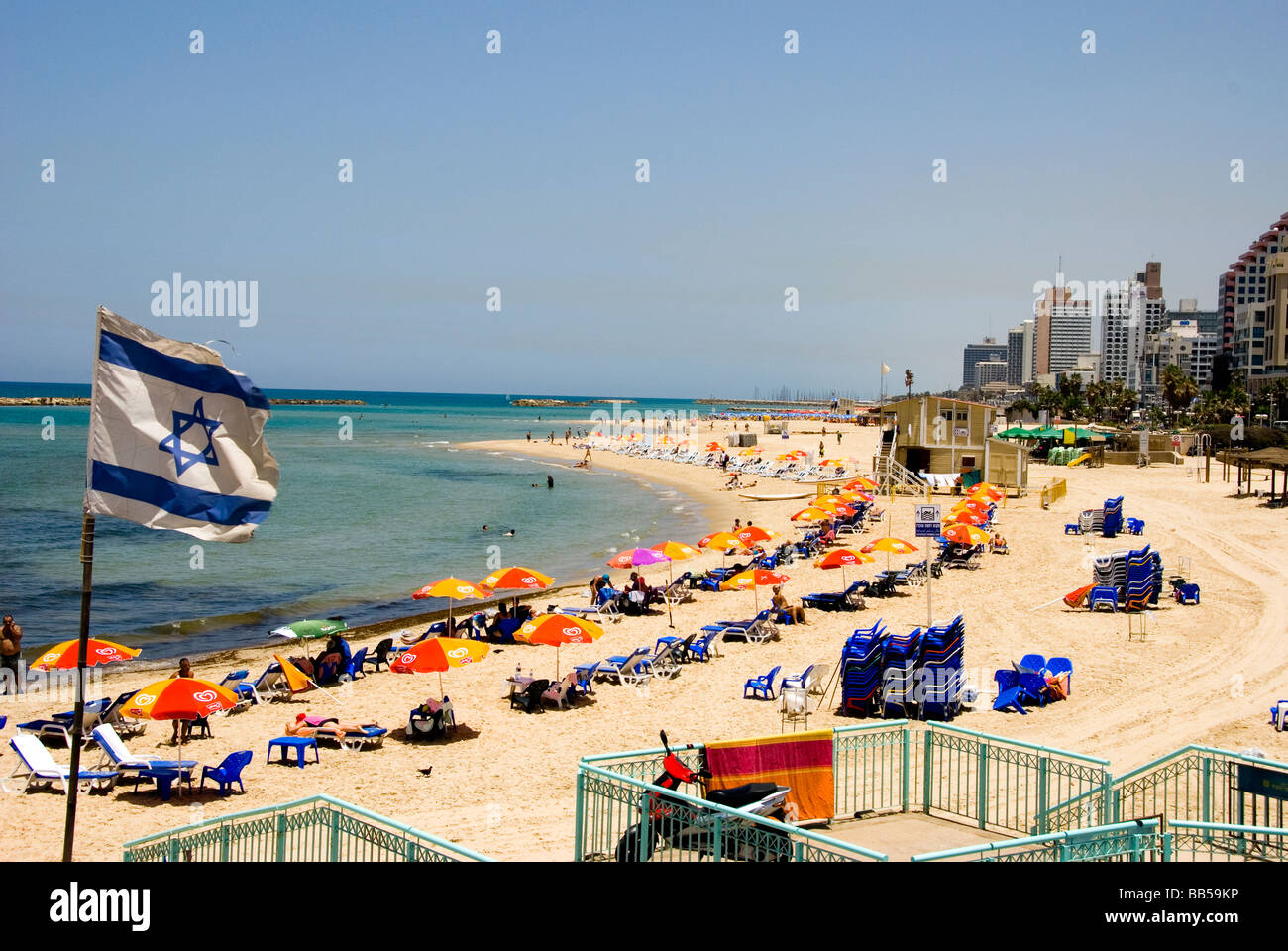 Plage de Tel Aviv, Israël Banque D'Images