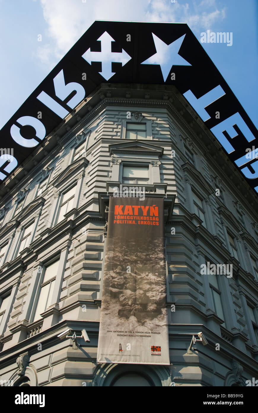 La terreur haza le musée de la dictature, le long du boulevard Andrassy ut au centre de Budapest, Hongrie Europe Banque D'Images