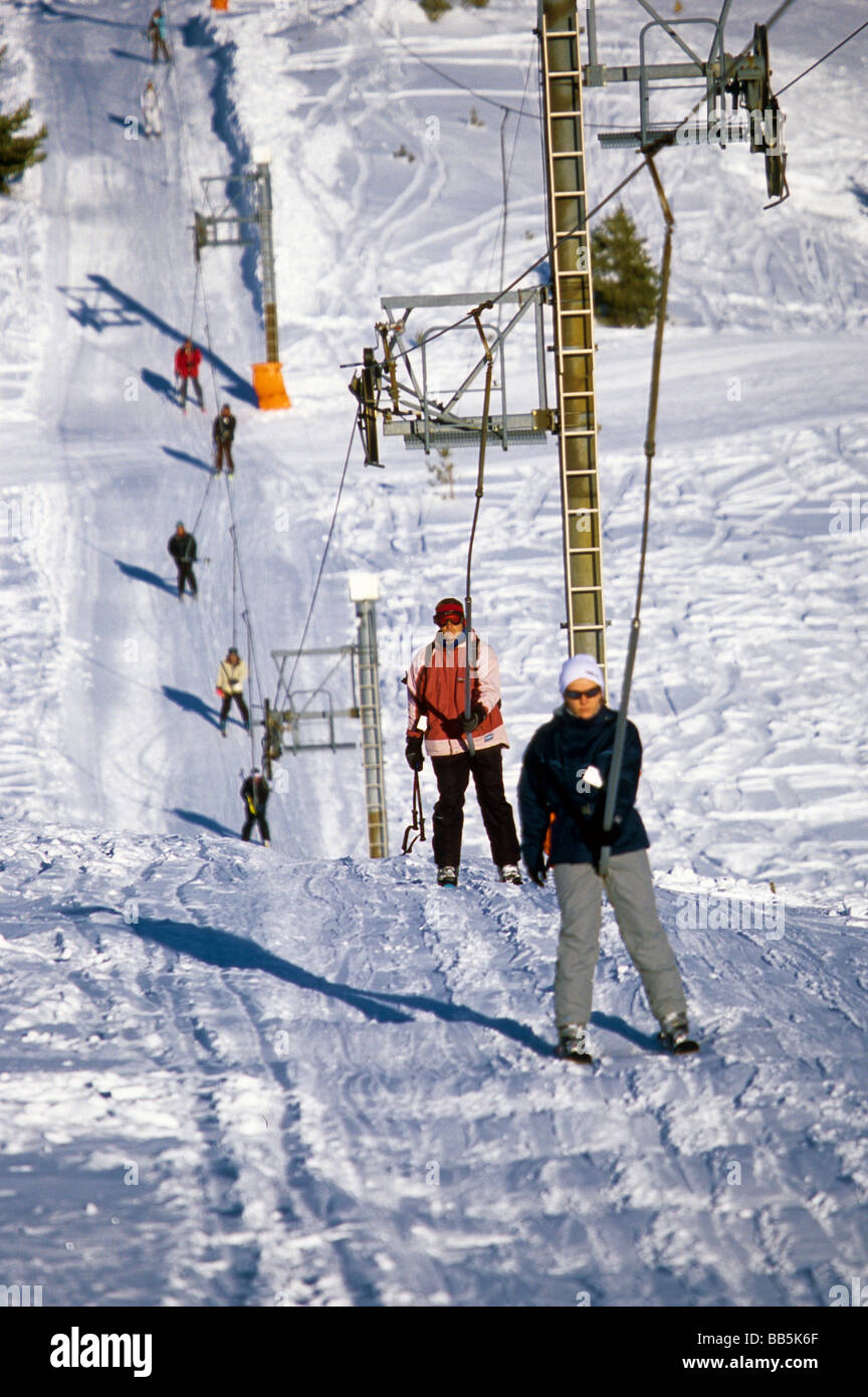 La chaise à distance dans la station de ski de Valberg 40 km de la ville de Nice Banque D'Images