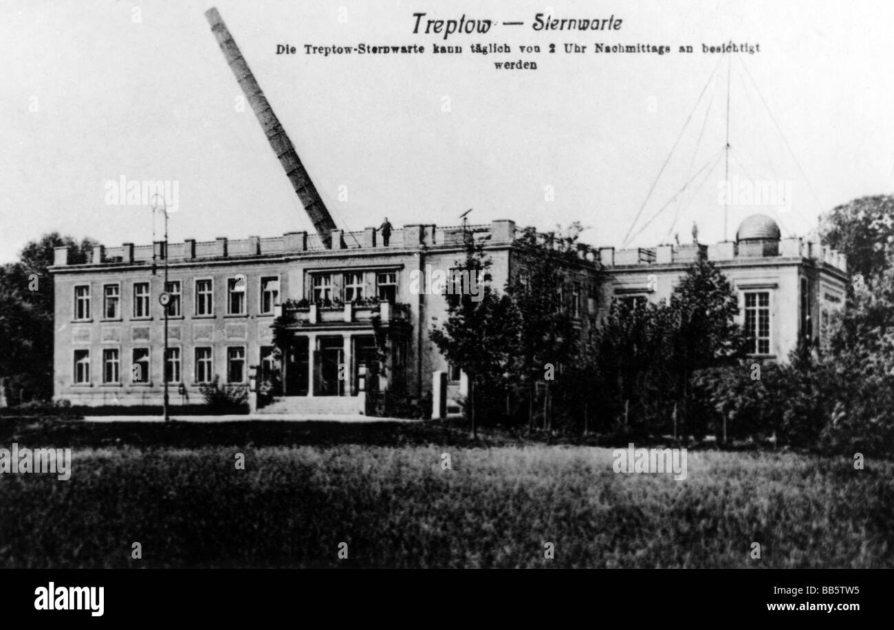 Astronomie, observatoires, Observatoire Treptow, Berlin, vue extérieure, carte postale, vers 1905, Banque D'Images