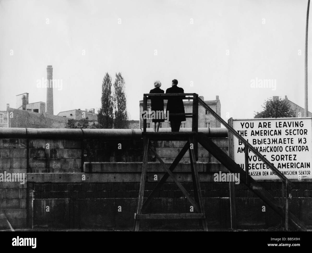 Géographie / voyages, Allemagne, Berlin, mur, tour d'observation 1963, Banque D'Images