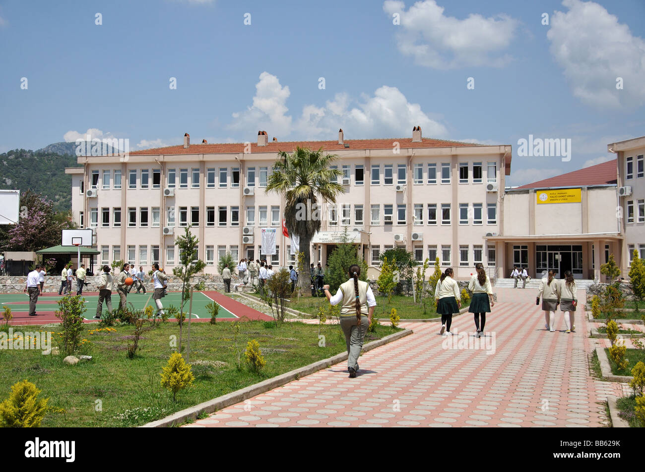 École secondaire, Icmeler, péninsule de Datca, province de Mulga, République de Türkiye Banque D'Images