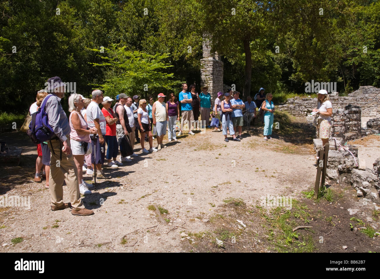 Le Baptistère en demeure de l'ancienne ville romaine de Butrint Site du patrimoine mondial de l'UNESCO dans la région de parc national en République d'Albanie Banque D'Images