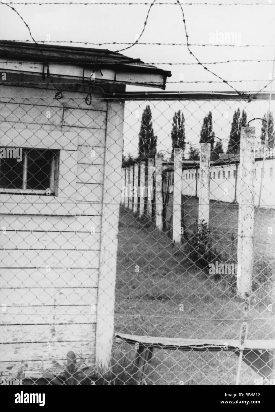 Géographie / voyages, Allemagne, Dachau, camp de concentration, site commémoratif, clôture, juillet 1968, Banque D'Images