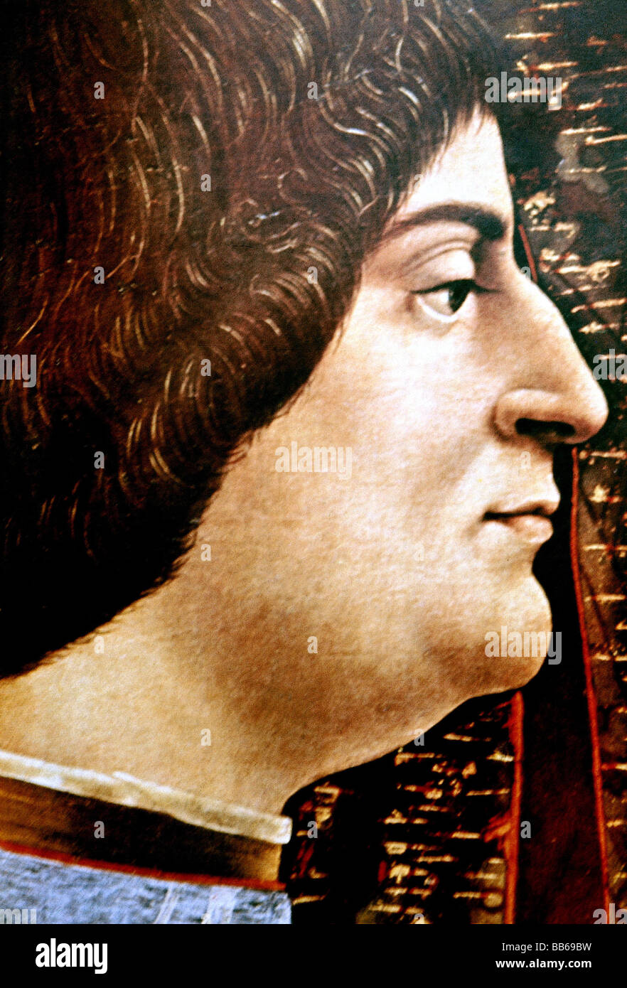 Alexander VI (Rodrigo de Borja) 1.1.1431 - 18.8.1503, Pape 11.8.1492 - 1503, portrait, vue latérale, peinture, Banque D'Images