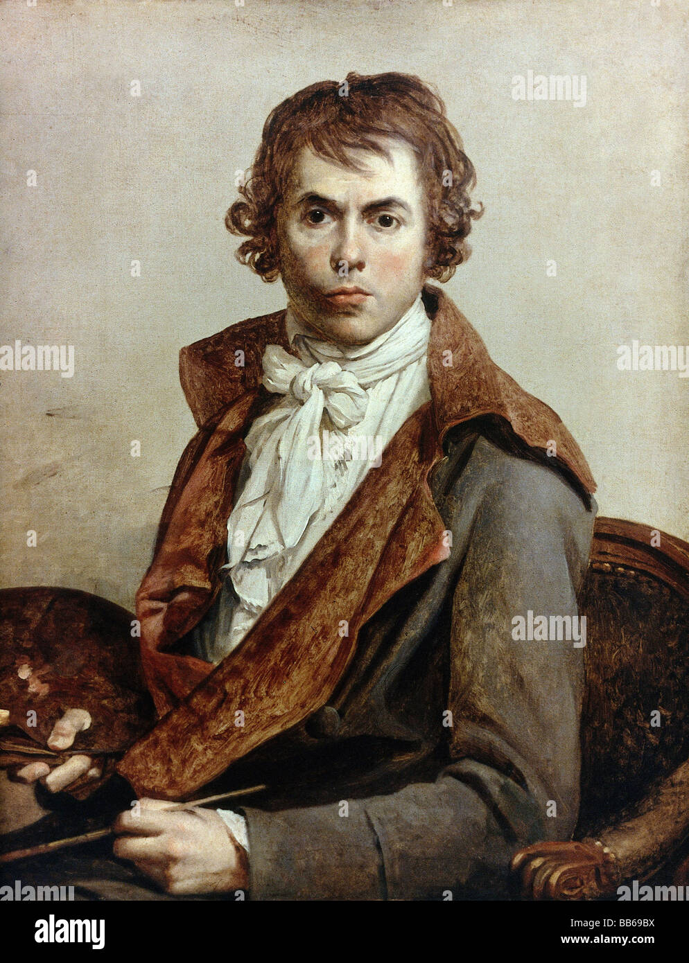 David, Jacques-Louis, 31.8.1748 - 24.12.1825, peintre français, auto-mi-longueur, 81 cm x 64 cm, 1794, Louvre, Paris, Banque D'Images