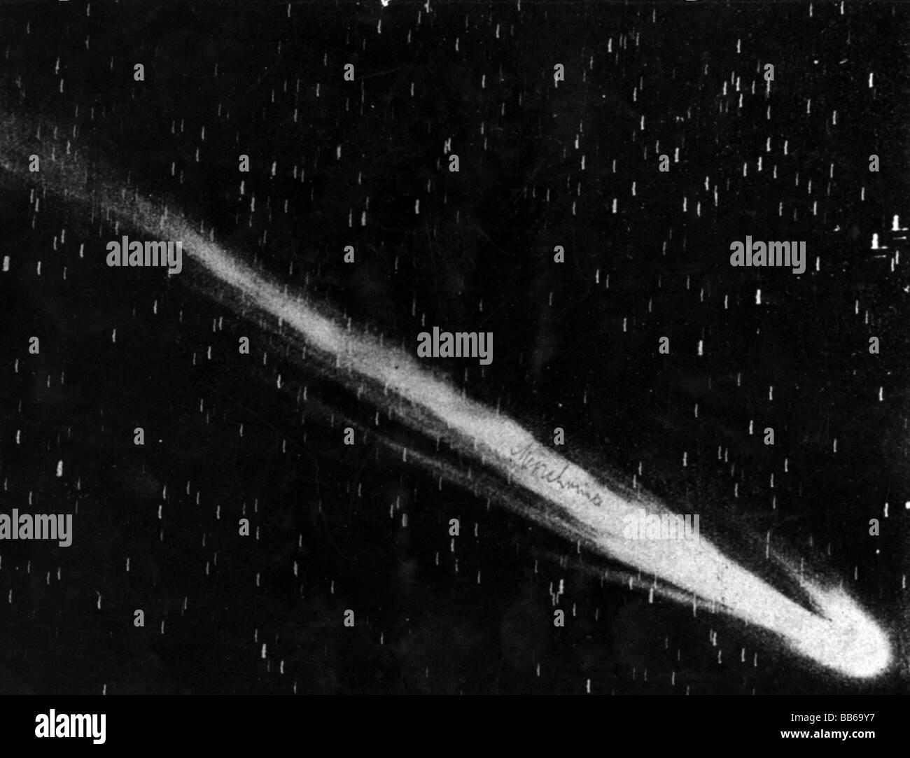 Astronomie, comètes, comet Morehouse, photographie de J. H. Metcalf, 15.11.1908, Banque D'Images