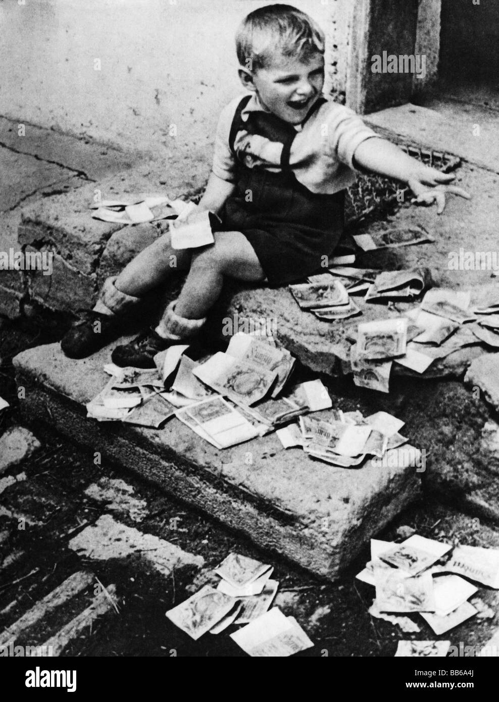 Période d'après-guerre, réforme des devises, Allemagne de l'Ouest, 1948, Banque D'Images