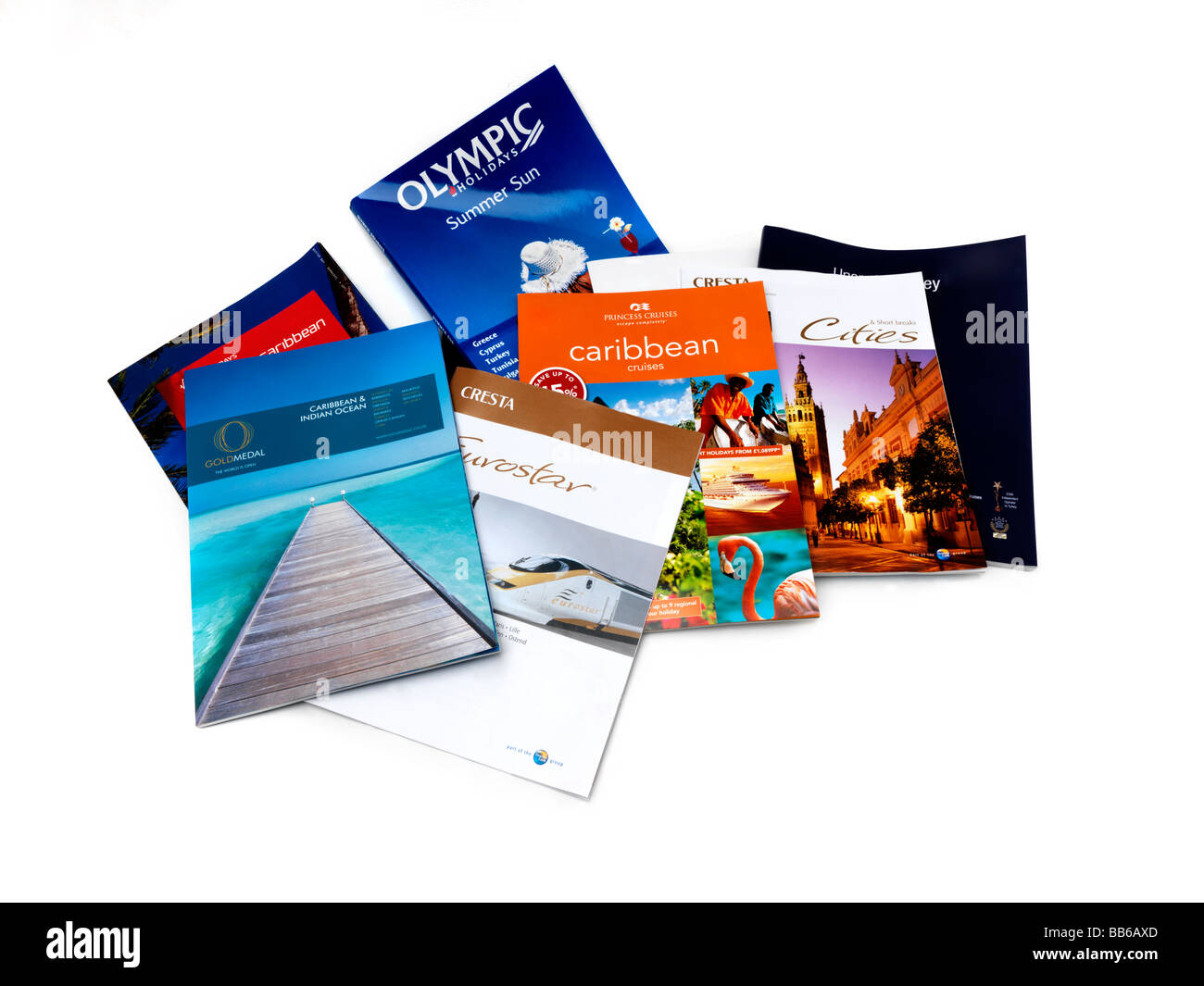 Sélection de brochures de voyage Sans date Banque D'Images