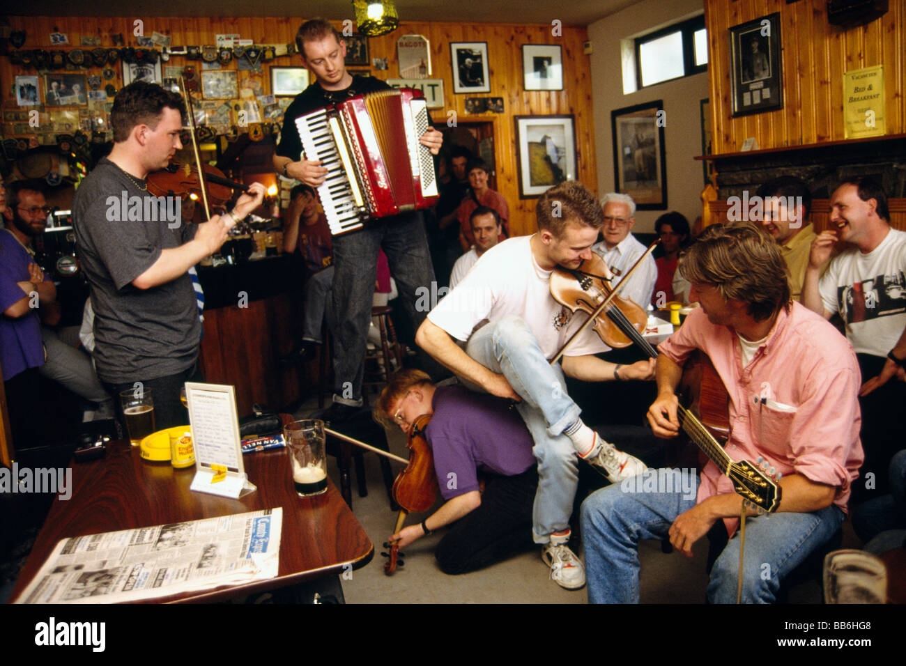 Vivre la musique, musiciens, Connemara, Irlande Banque D'Images