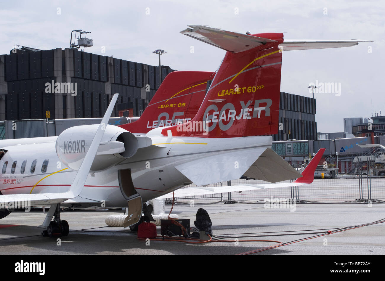 Bombardier Learjet 60XR de Business Jet N60XR au Salon EBACE avion à l'aéroport de Genève Suisse Banque D'Images