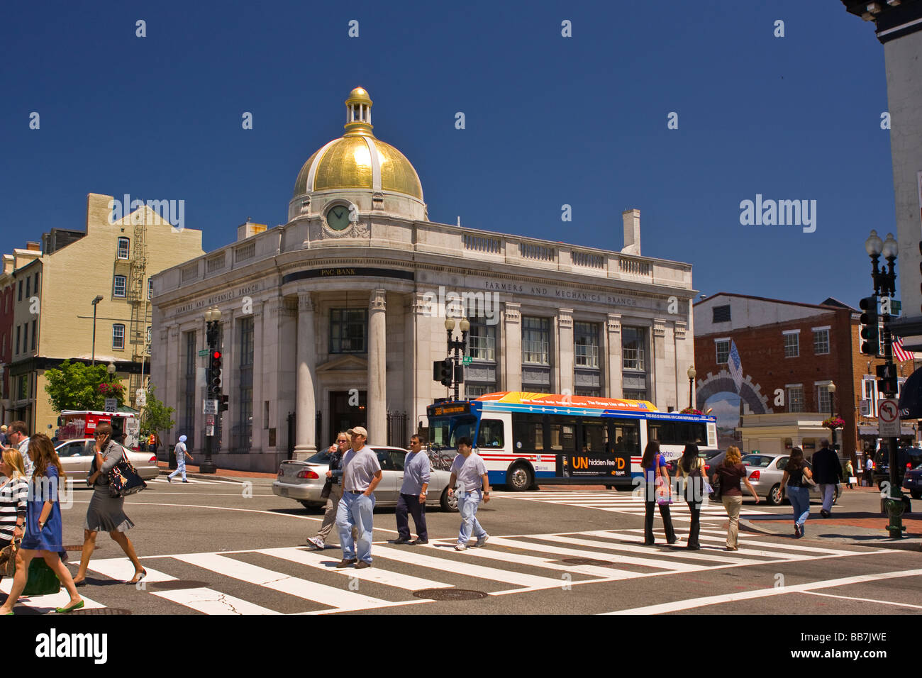 WASHINGTON DC USA People sur M street à Georgetown Banque D'Images