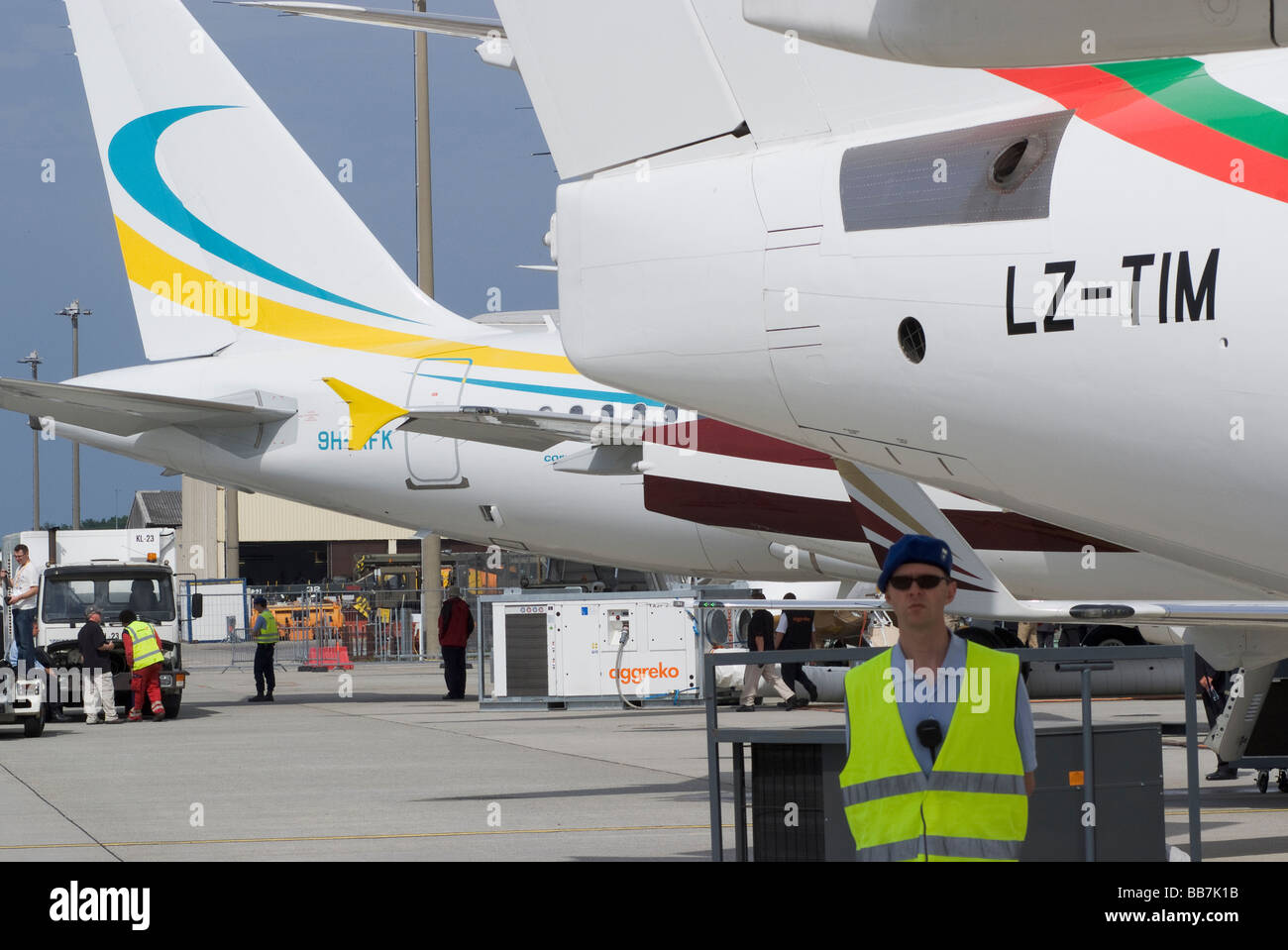Les Jets d'affaires au Salon EBACE avion à l'aéroport de Genève Suisse Geneve Suisse Banque D'Images