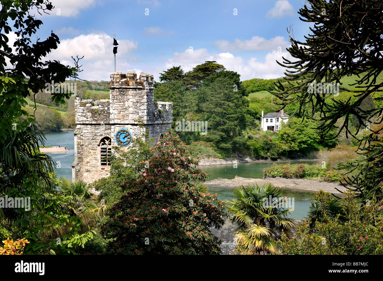 St Just in Roseland est un village pittoresque dans la région de la péninsule de Roseland Cornwall Banque D'Images