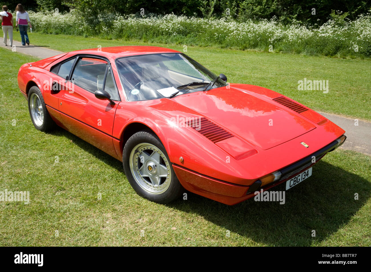Rouge Ferrari GTB, Wallingford Classic car rally, Oxfordshire, UK Banque D'Images