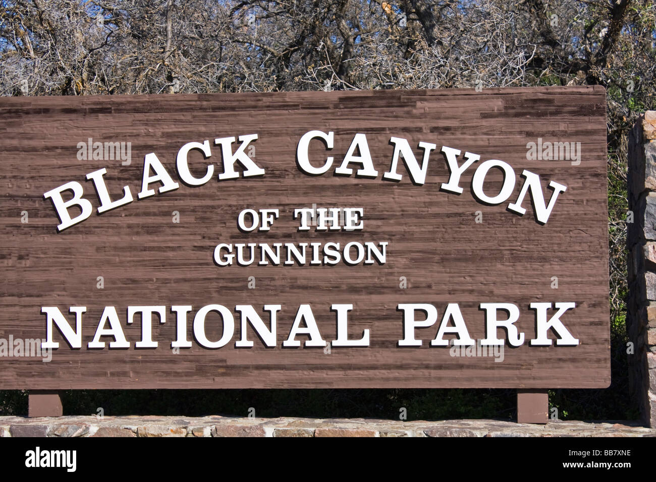 Black Canyon of Gunnison National Park welcome sign Banque D'Images