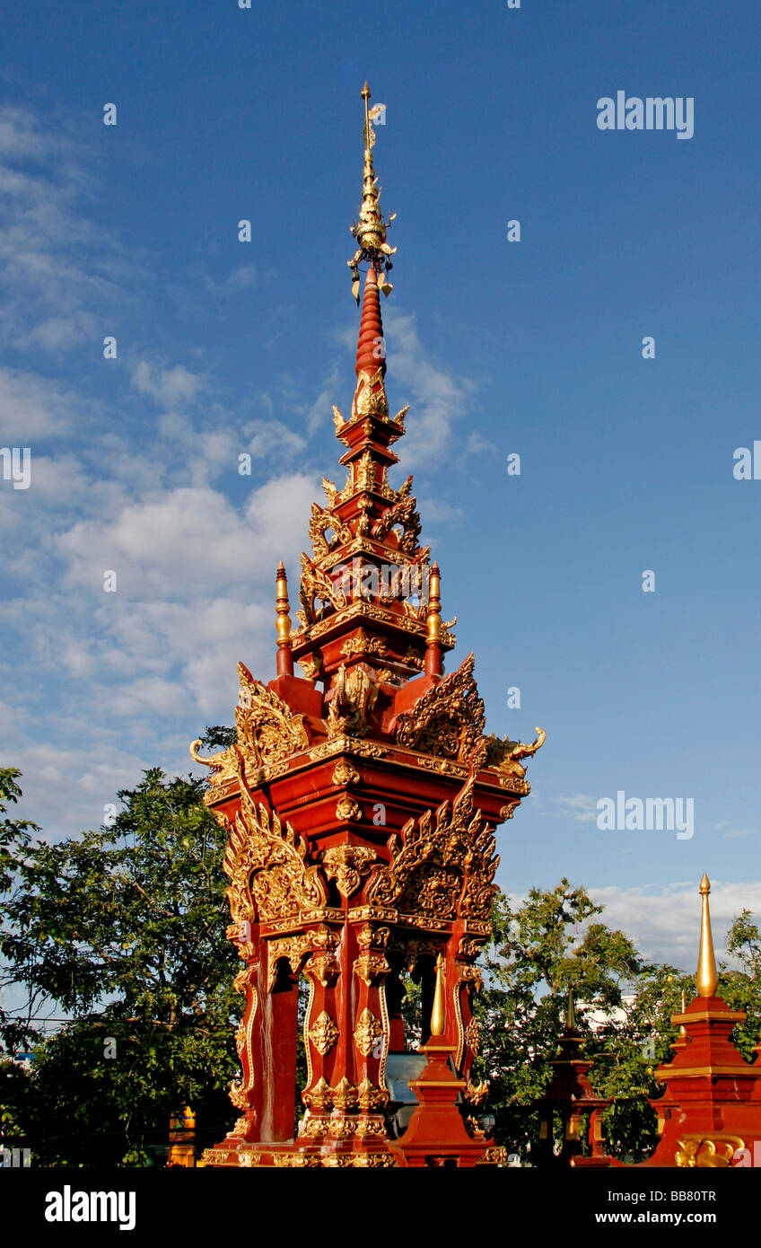 Temple Thean Morn, tourelle, site du temple, Chiang Mai, Thaïlande, Asie Banque D'Images