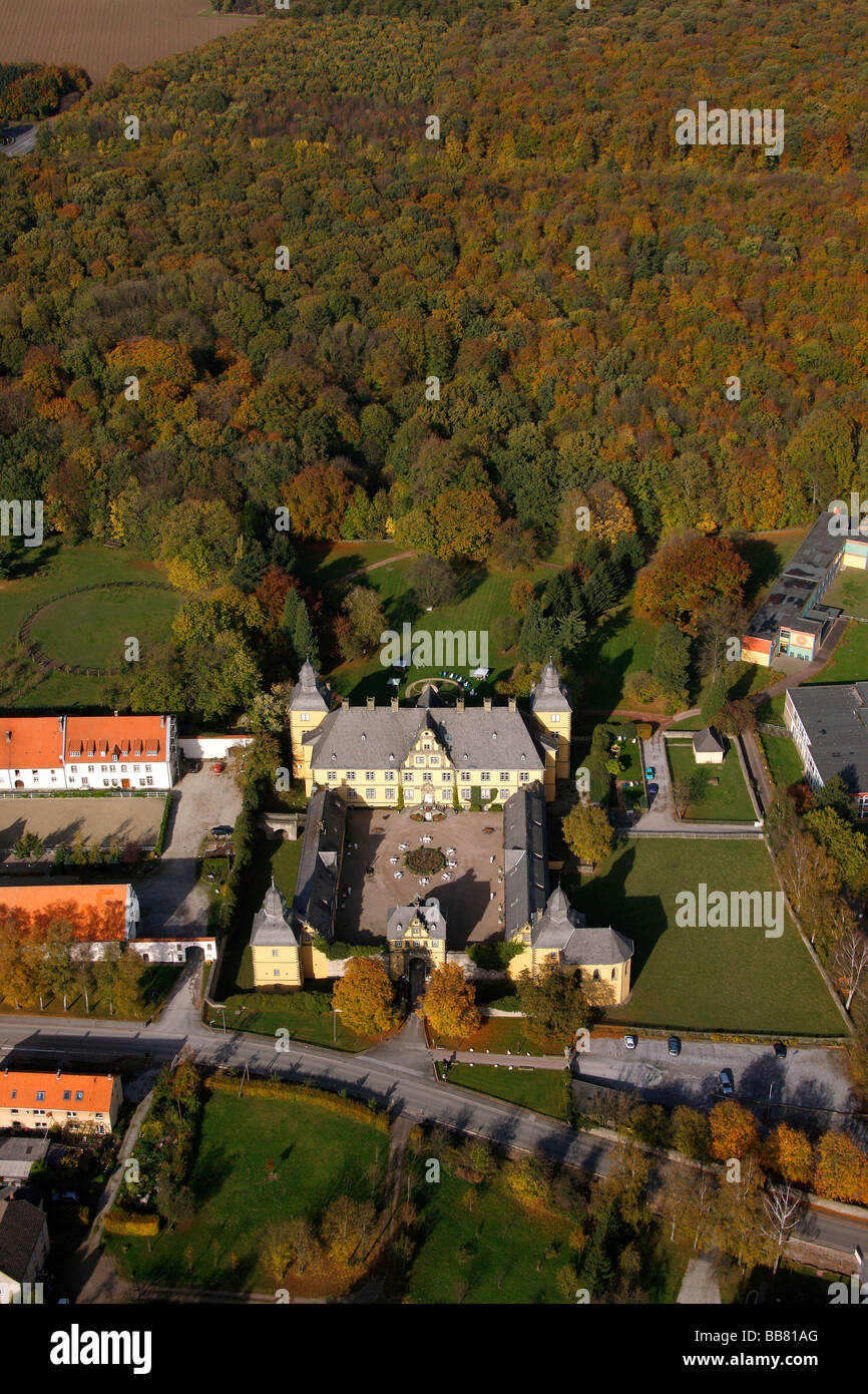 Photo aérienne, l'internat, château baroque, Eringerfeld Geseke, Soest, District Soester Boerde, Westphalie du Sud, Amérique du Rhin Banque D'Images