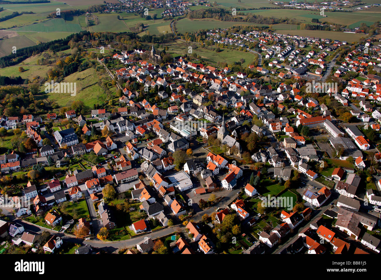 Photo aérienne, Ruethen, Altenruethen, Kreis Soest, Soester Boerde, au sud de la Westphalie, Rhénanie-Palatinat, Allemagne, Europe Banque D'Images