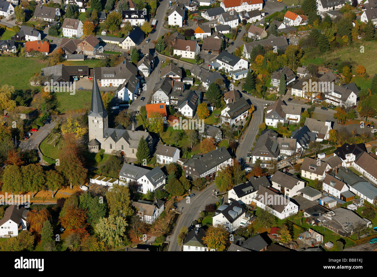 Photo aérienne, Stockum, Pankratiuskirche Église, Sundern, Coesfeld, Rhénanie-Palatinat, Hesse, Allemagne, Europa Banque D'Images