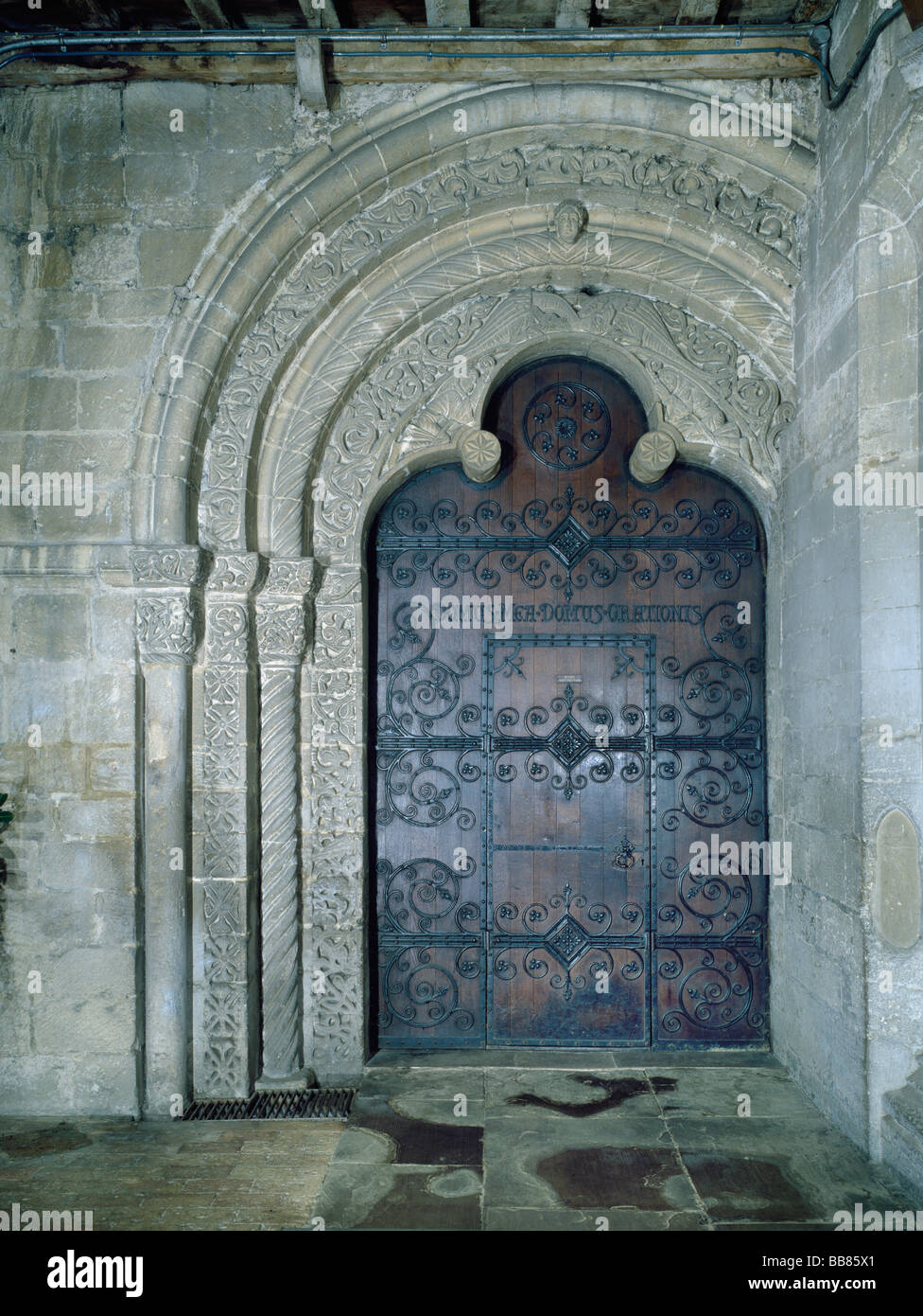 Cathédrale d'Ely, porte du Moine Banque D'Images