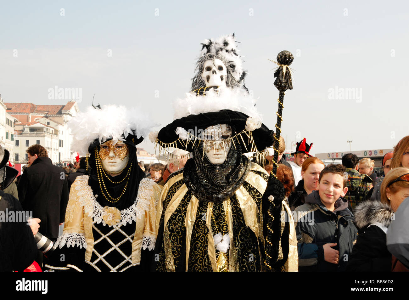 Masques, Carnevale 2009, Carnaval de Venise, Vénétie, Italie, Europe Banque D'Images