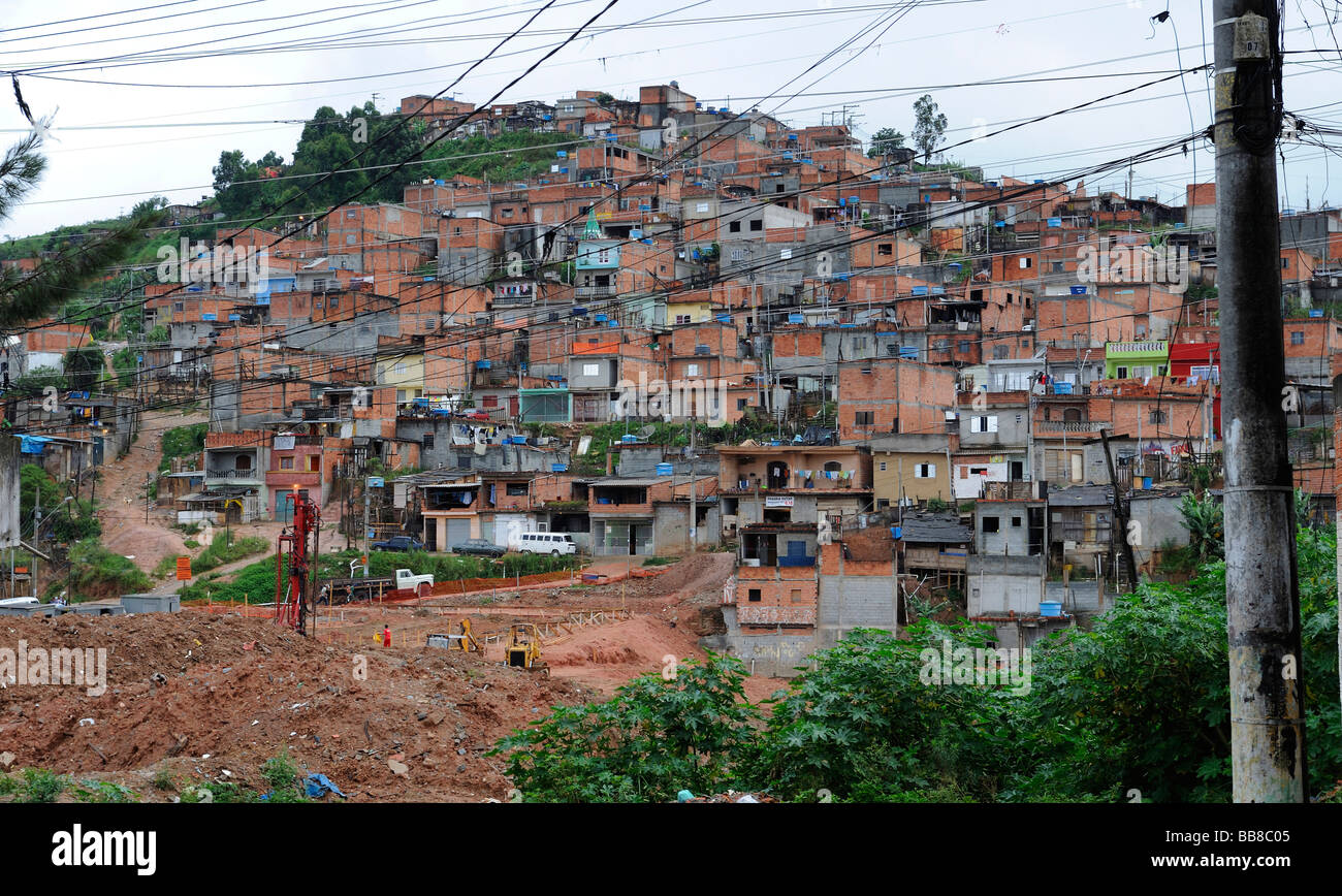 Favela pauvre de Sao Paulo, Brésil Banque D'Images