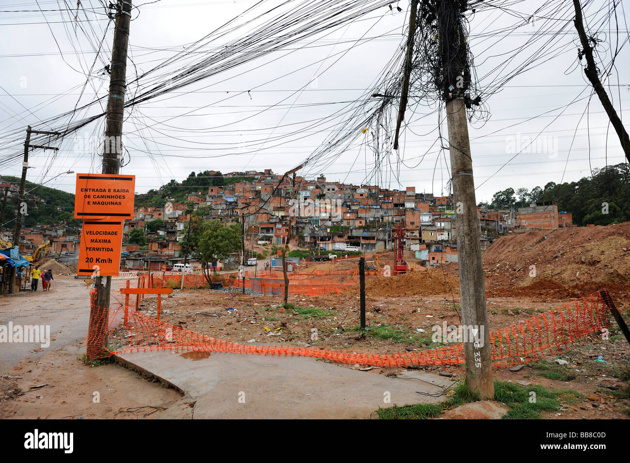 Favela pauvre de Sao Paulo, Brésil Banque D'Images