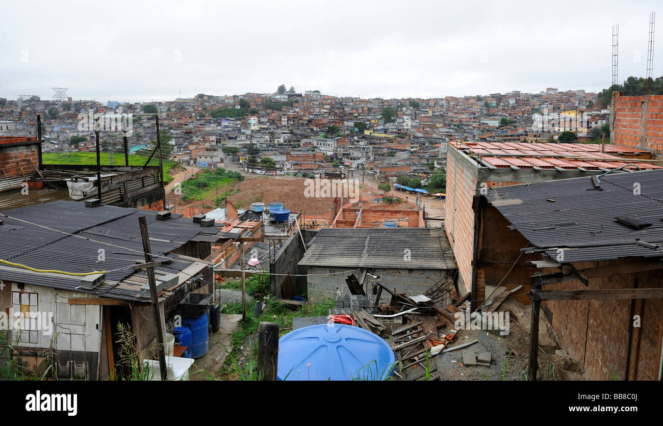 Favela pauvre de Sao Paulo, Brésil Banque D'Images
