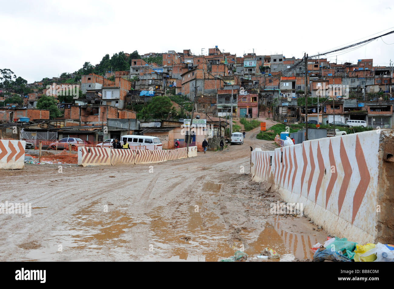 Favela pauvre de Sao Paulo, Brésil Banque D'Images