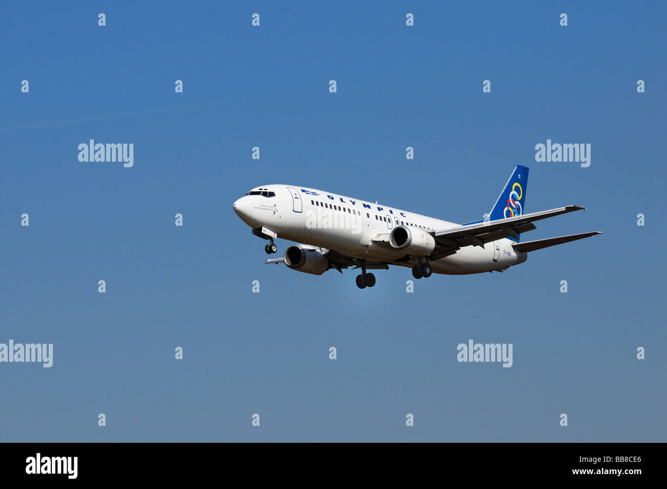 Avion de Boeing 737-400, Olympic Airlines, compagnie nationale grecque Banque D'Images