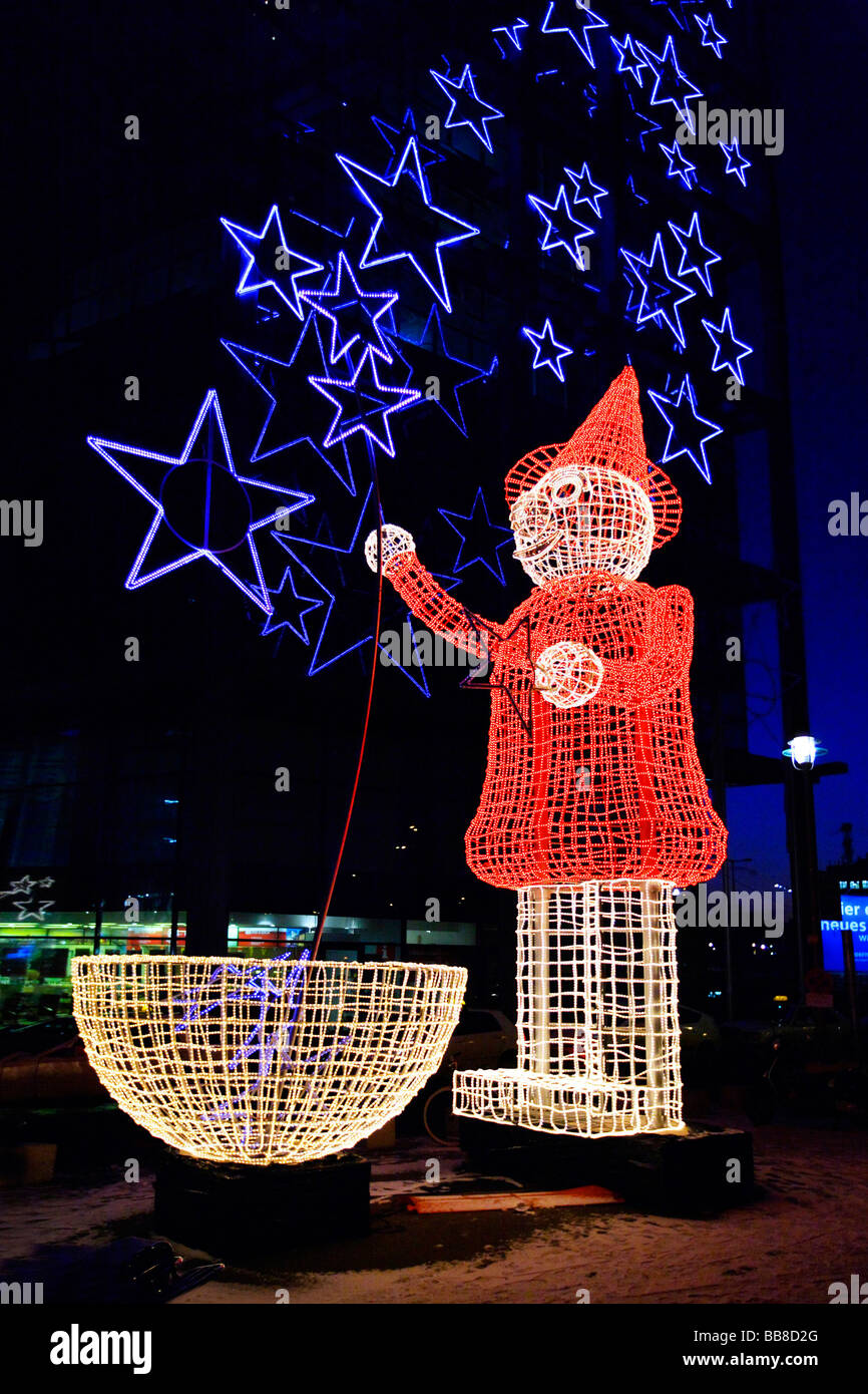 Père Noël, décoration de fête à la gare centrale de Berlin, Allemagne Banque D'Images