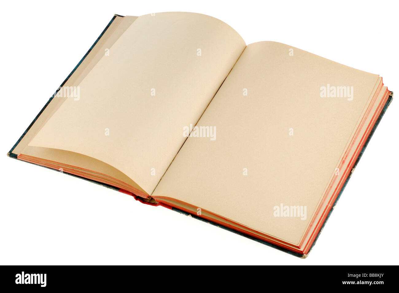 Un livre ouvert avec des pages blanches Banque D'Images