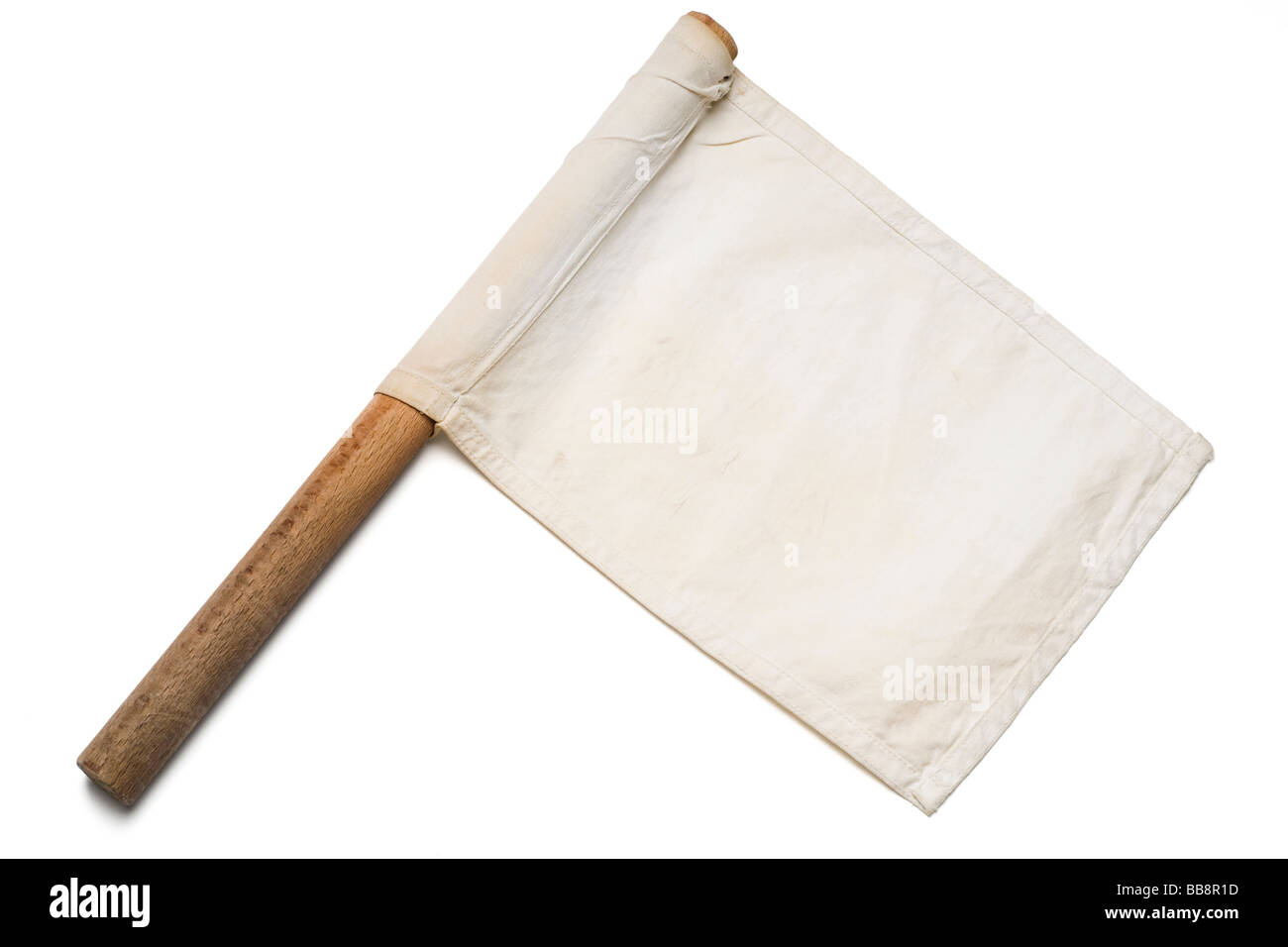 Un drapeau de signalisation blanc sur blanc Banque D'Images
