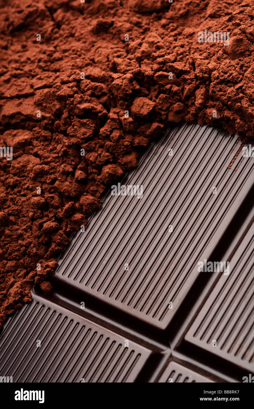 Un Chocolat et cacao closeup Banque D'Images