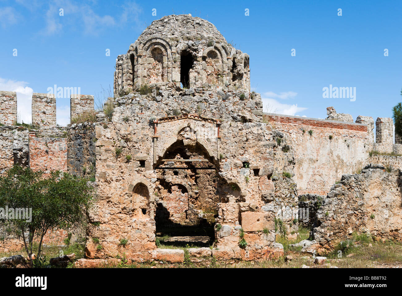 Dans la basilique Château intérieur (IC), Kale, Alanya, Turquie Côte Méditerranéenne Banque D'Images