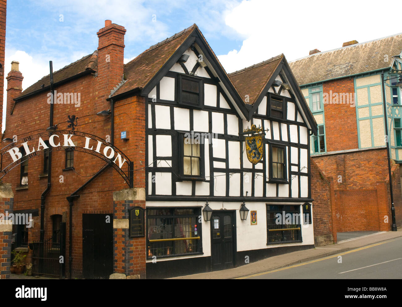 Le pub Black Lion Hereford ont pour réputation d'Angleterre hantée Banque D'Images