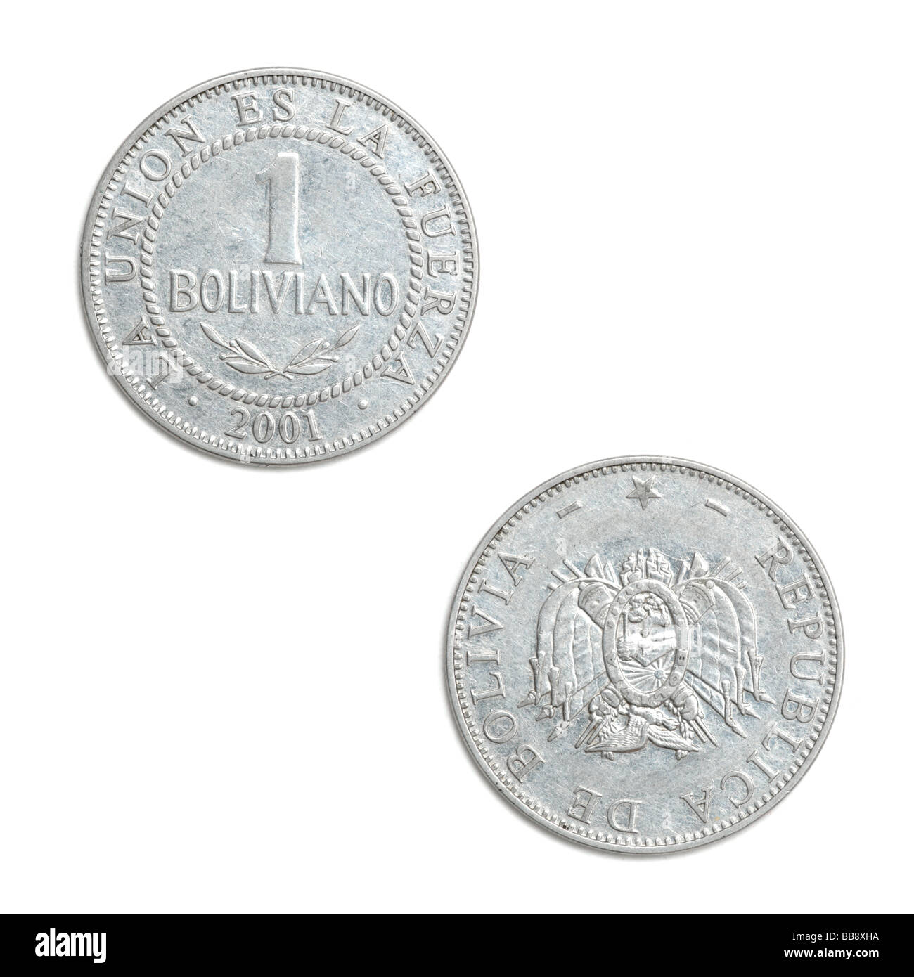 Pièce de monnaie bolivienne Banque D'Images