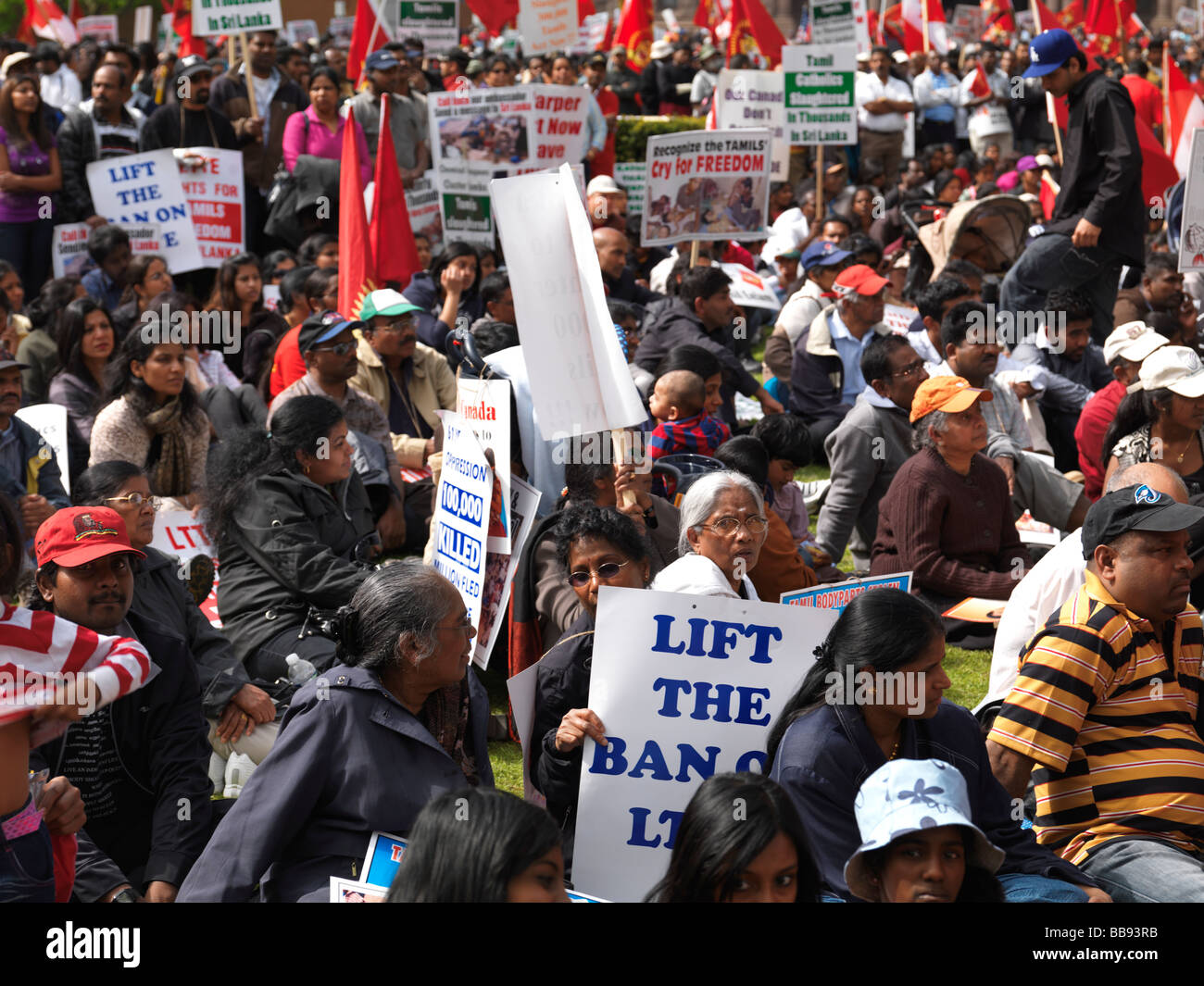 La communauté tamoule de Toronto protester contre la guerre au Sri Lanka Banque D'Images