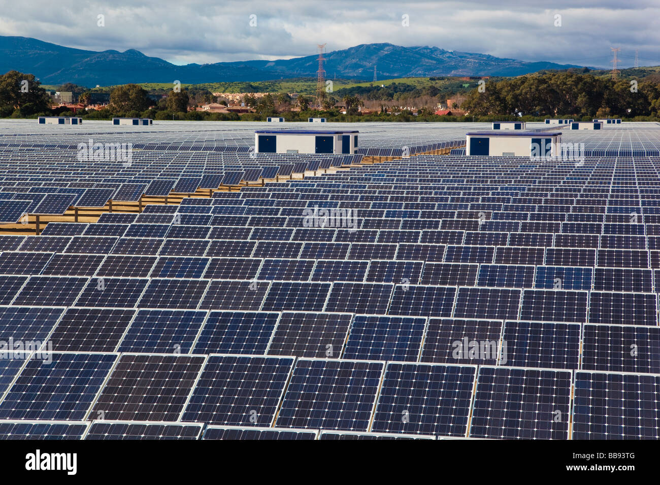 L'énergie solaire près de Guadarranque San Roque la Province de Cádiz Espagne Banque D'Images