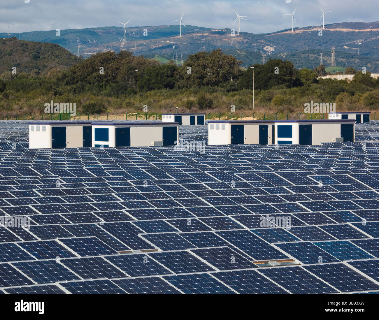 L'énergie solaire près de Guadarranque San Roque la Province de Cádiz Espagne Banque D'Images