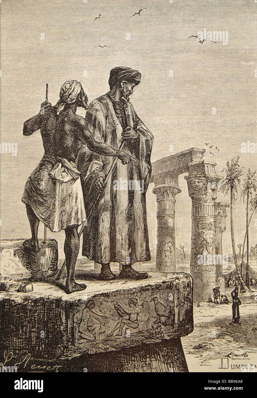 Ibn Battuta en Égypte. Ibn Battuta, Marocain, voyageur et érudit, né à Tanger en 1304, est mort au Maroc vers 1368 ou 1369. Banque D'Images