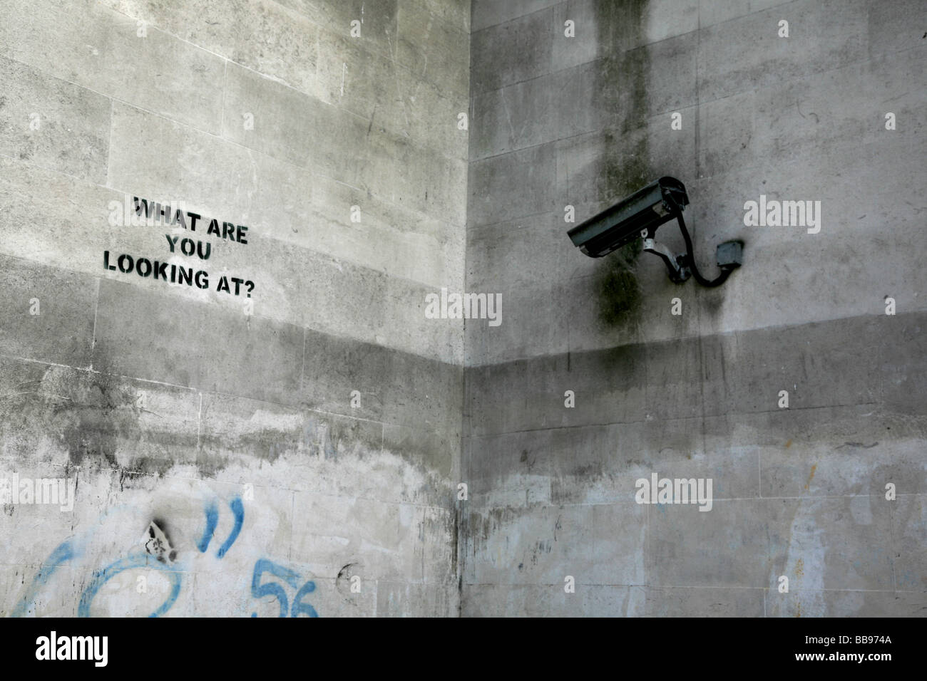 Banksy Grafiti CCTV Banque D'Images